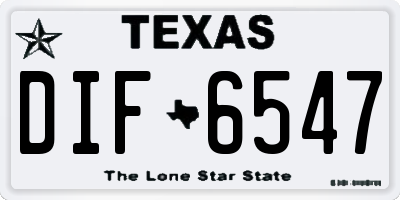 TX license plate DIF6547