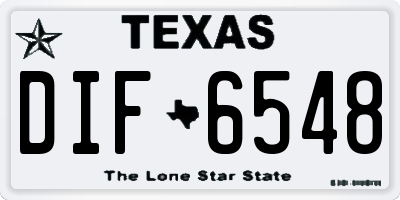 TX license plate DIF6548