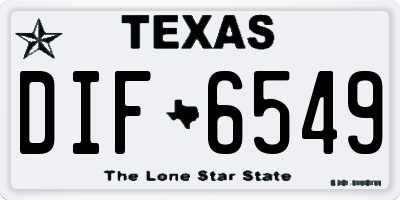 TX license plate DIF6549