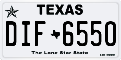 TX license plate DIF6550