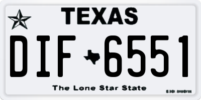 TX license plate DIF6551