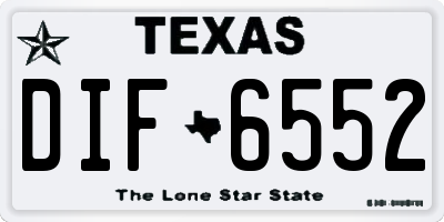TX license plate DIF6552
