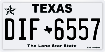 TX license plate DIF6557