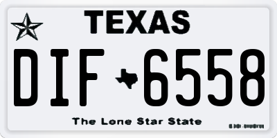 TX license plate DIF6558