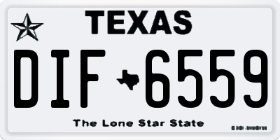 TX license plate DIF6559