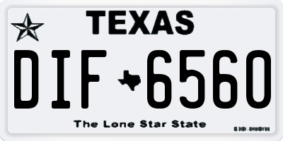 TX license plate DIF6560