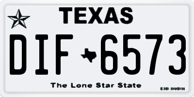 TX license plate DIF6573