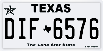 TX license plate DIF6576
