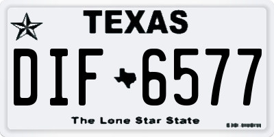 TX license plate DIF6577