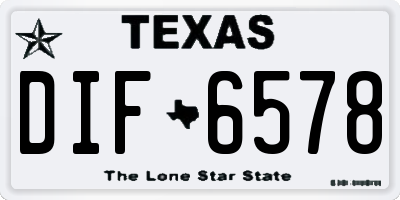 TX license plate DIF6578