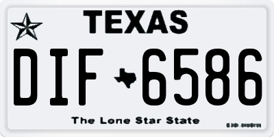 TX license plate DIF6586