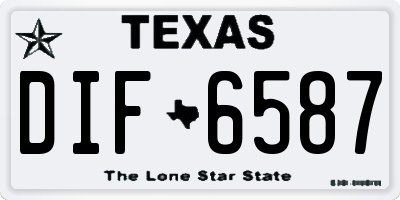 TX license plate DIF6587