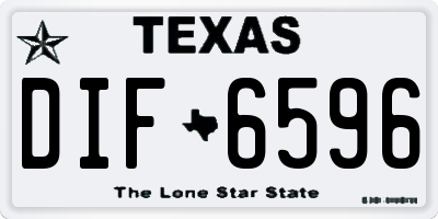 TX license plate DIF6596