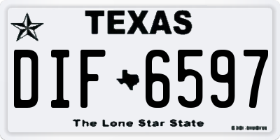 TX license plate DIF6597