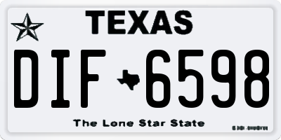 TX license plate DIF6598