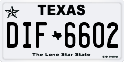TX license plate DIF6602