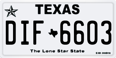 TX license plate DIF6603
