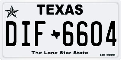 TX license plate DIF6604