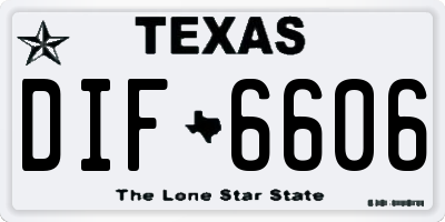 TX license plate DIF6606
