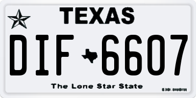 TX license plate DIF6607