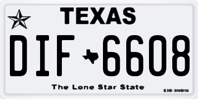TX license plate DIF6608