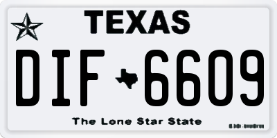 TX license plate DIF6609