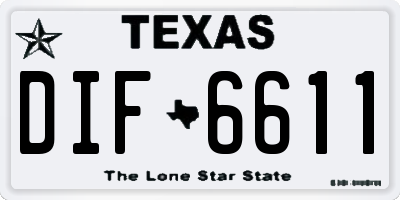 TX license plate DIF6611