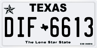 TX license plate DIF6613