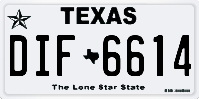 TX license plate DIF6614