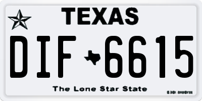 TX license plate DIF6615