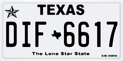TX license plate DIF6617