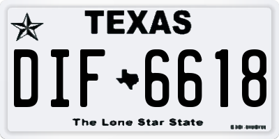 TX license plate DIF6618