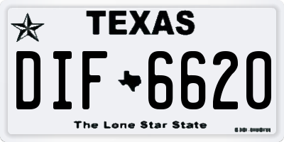 TX license plate DIF6620
