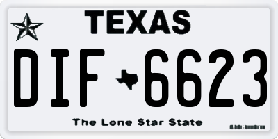 TX license plate DIF6623