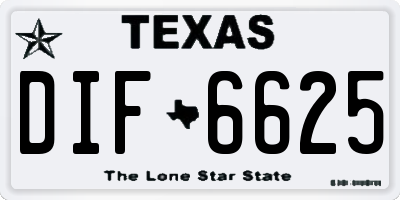 TX license plate DIF6625