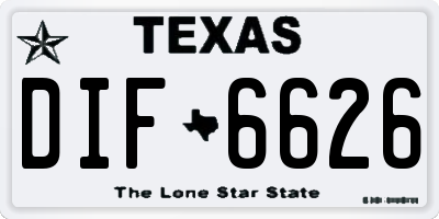 TX license plate DIF6626