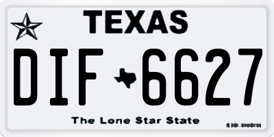 TX license plate DIF6627