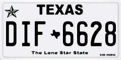 TX license plate DIF6628