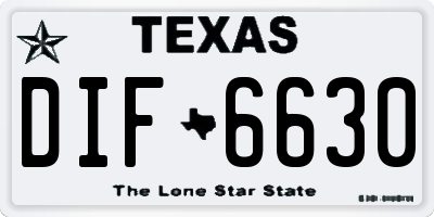 TX license plate DIF6630