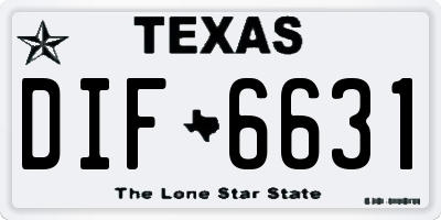 TX license plate DIF6631