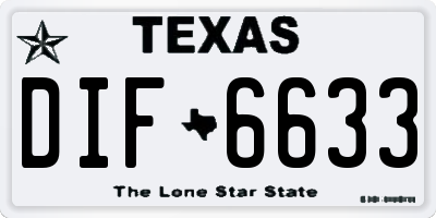 TX license plate DIF6633