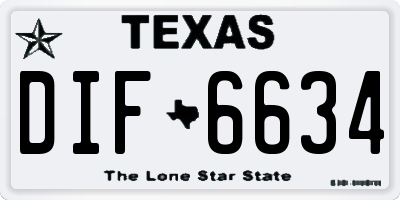 TX license plate DIF6634