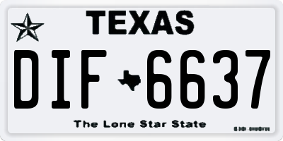 TX license plate DIF6637