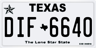 TX license plate DIF6640