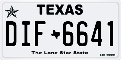 TX license plate DIF6641