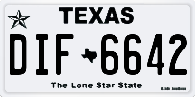 TX license plate DIF6642