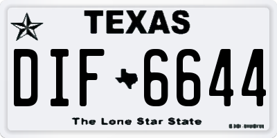 TX license plate DIF6644