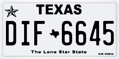 TX license plate DIF6645