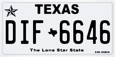 TX license plate DIF6646