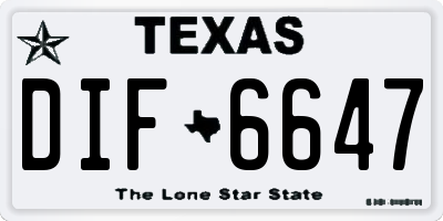 TX license plate DIF6647